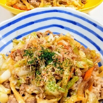 オイスターソースでコクがでて、いつもと違った美味しい焼きうどんが出来ました！うどん好きの家族に好評。ありがとうございました。